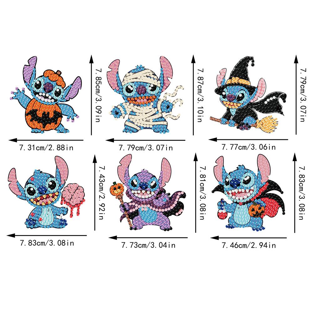 6pcs/Set Halloween Series Diamond Painting Magnets for Refrigerator Diamond Art Fridge Magnets for Adults Diamond Art Refrigerator Magnets Kits