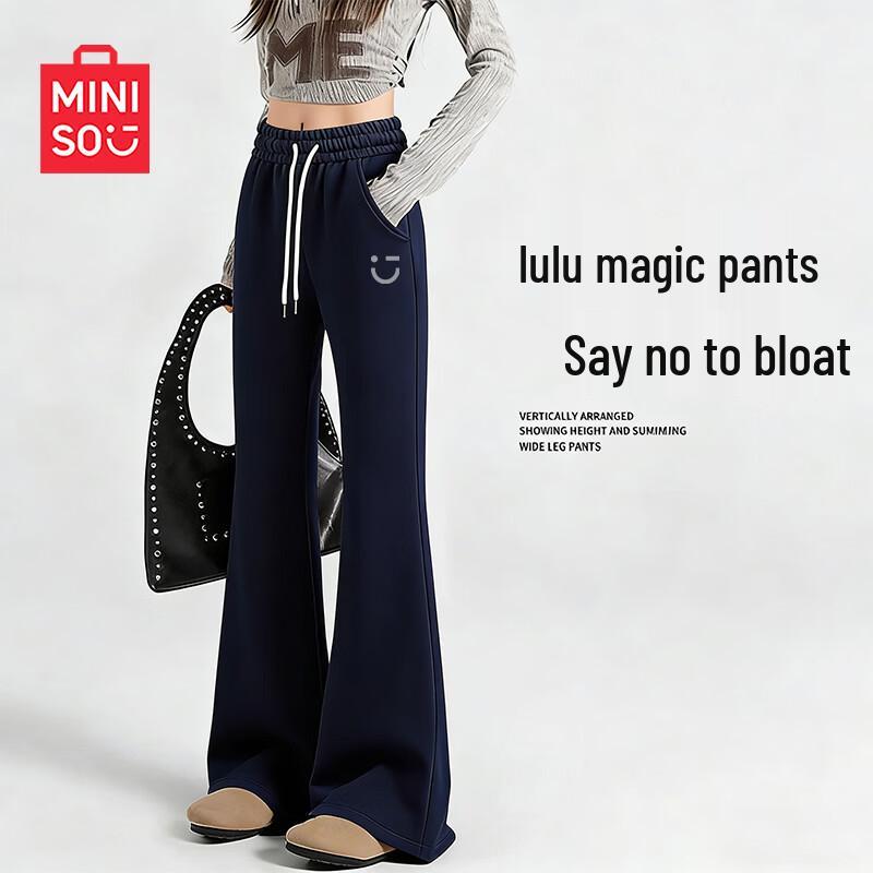 MINISO Women s High-Waisted Micro-Flare Wide-Leg Sportswear Pants L