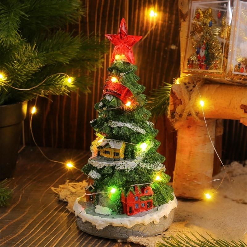 Musical Christmas Tree Tabletop Ornament Christmas Decorations Holiday Music Box Ornament for Home Tabletop Decoration