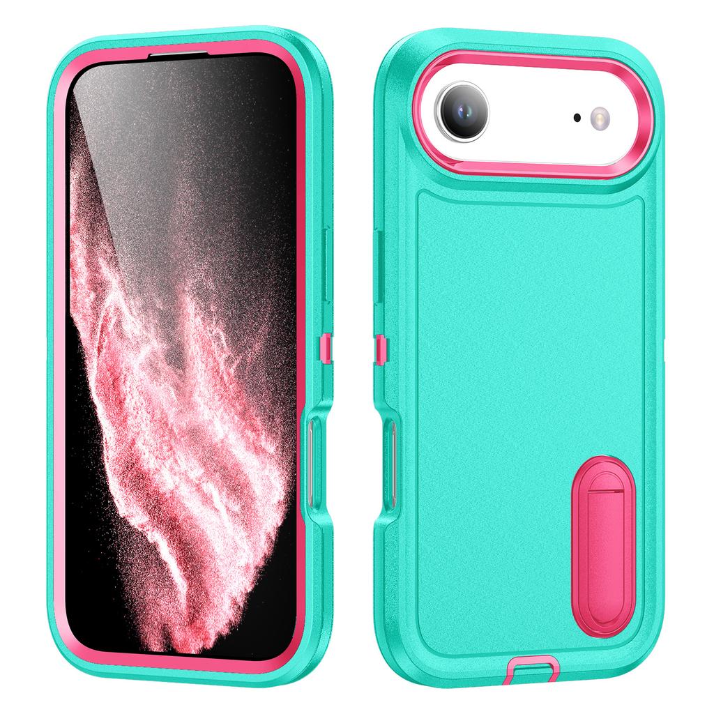 For iPhone 17 Air Case Case Kickstand Phone Cover PC+Silicone+EVA 3-in-1 Design