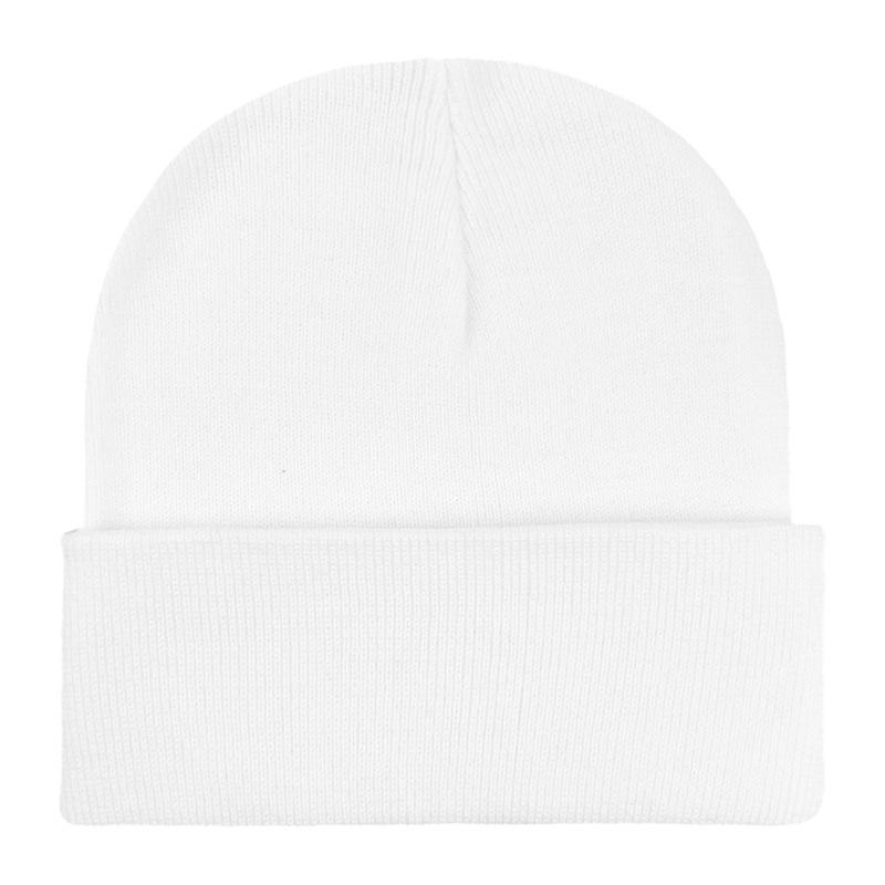 Custom Plain Beanie Hat 100% Acrylic Knitted Winter Cuffed Beanie Embroidery Logo Wholesale One Size белый