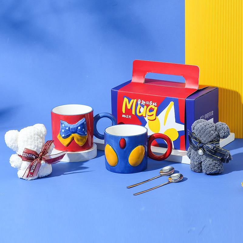 

Детский забавный керамический стакан для воды с Суперменом, подарочный набор, высокий, очень красивый, парная кружка, сувенир на День защиты детей 301-400ml