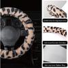 Road Comforts Leopard Plush Steering Wheel Cover For Winter, Made With Flurry Microfiber, Universal Fit 14 1/2 To 15 Inches Steering Wheel Cover,