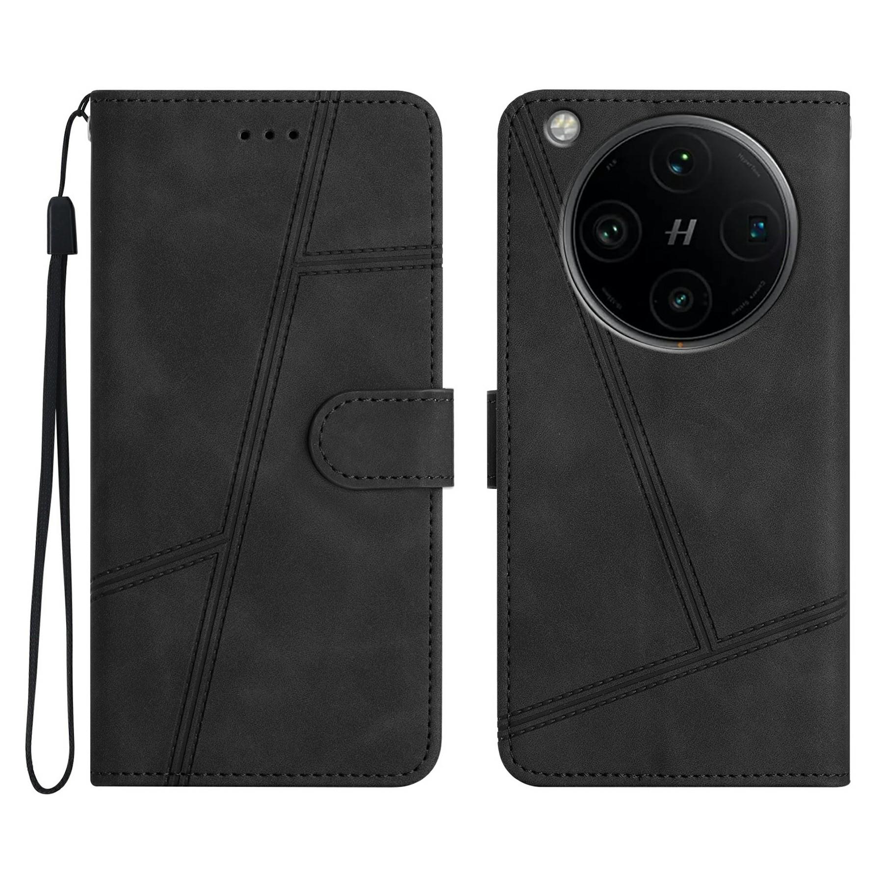 

For Oppo Find X8 Pro 5G Case Flip Leather Retro Phone Cover Lines Imprinted C