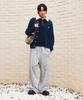 Seteo Fleece Half Neck Knit Zip-Up Navy