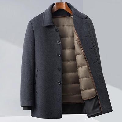 Herren Wollmantel mit herausnehmbarem Futter - Lässige & Business Winterjacke für die Mitte des Lebens