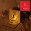Handmade Pop-up Cake Music Greeting Card with Lights – Birthday Message and Gift