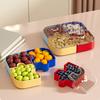 Plateau à snacks modulaire en forme de puzzle avec couvercles Organisateur amovible pour fruits, noix, bonbons Anti-poussière Empilable Plateau de service polyvalent pour table basse