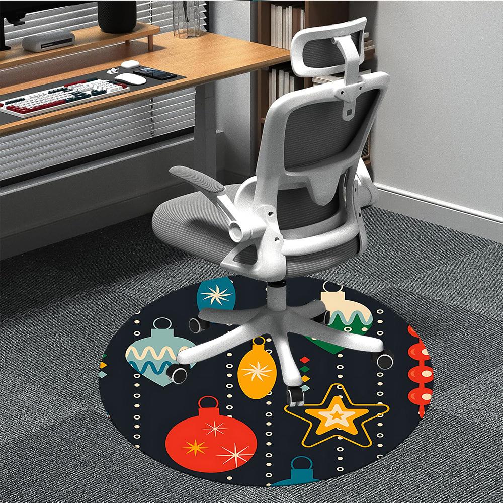 

1pc Colorful lights Office Round Rug, Non-slip, Soft and Durable Office Rug for Interior Decoration, Perfect for Office, Beautiful Decoration yy260324 80cm by 80cm