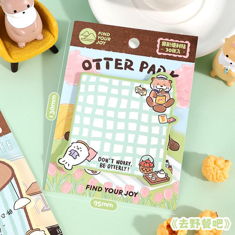 30 Pcs/book Creative Korean Stationery Cute Otter Multi functional Message Notes DIY Diary Album Scrapbook Office Supplies