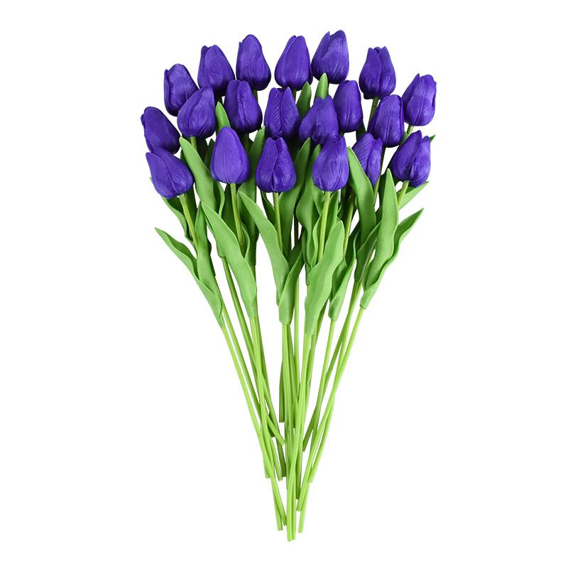 10 Heads Luxury Artificial Tulips Flowers White Real Touch Bouquet Foam Fake Flower Wedding Home Living Room Christmas Decoratio