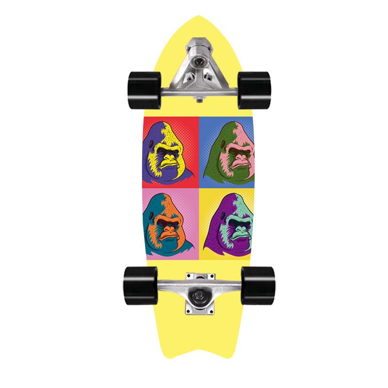 32 אינץ' סקייטבורד גלישה ללא דוושת זנב דוושת CX7 Bridge Brush Street למתחילים למתחילים לתרגול סקי גלישה