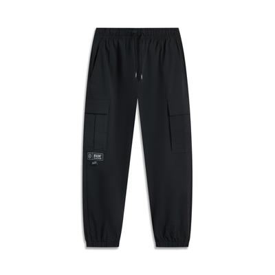 Basketball Serie Sport Minimalistisch Einfarbig Kordelzug Bündchen Freizeit Hose Herren Unterteile Schwarz AKQV001-1