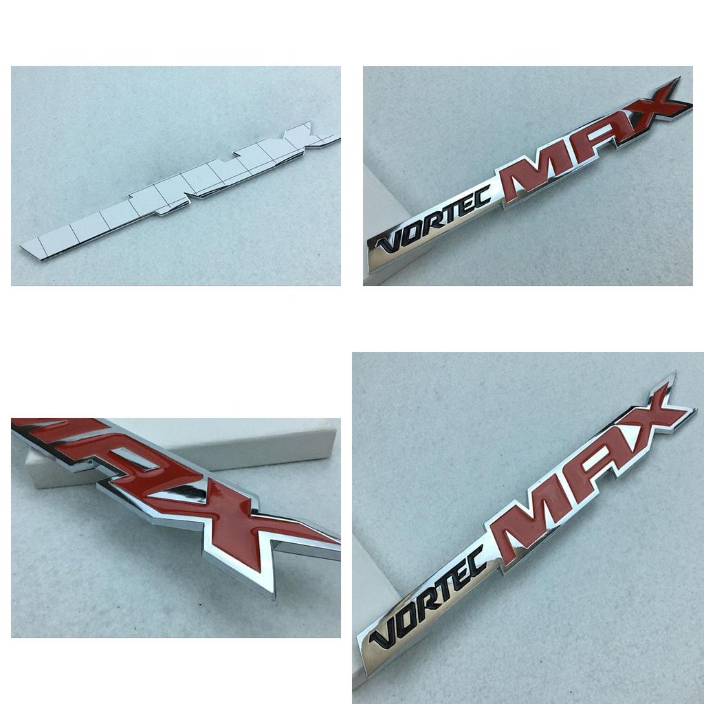 Premium Vortec Max Logo 3d Silver And Red Emblem Badge For Chevrolet Chevy Silverado