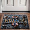 Stone Flower Print Welcome Doormat Living Room Bedroom Entrance Carpet Vintage Farmhouse Interior Decoration Carpet