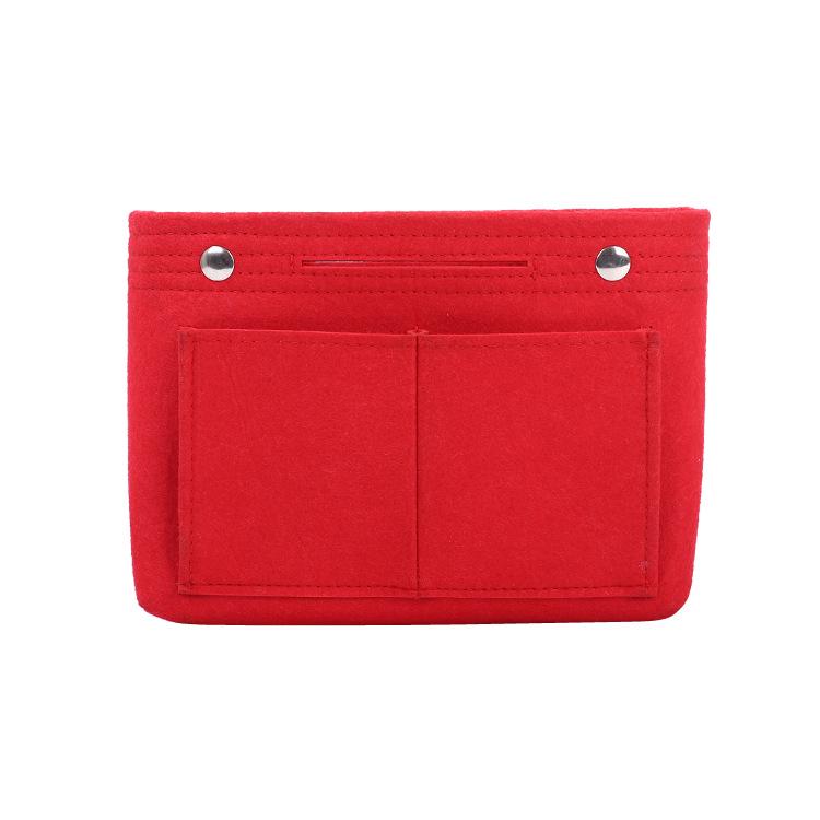 Large Capacity Felt Makeup Bag: Multifunctional Women's Travel Organizer with Snap Closure