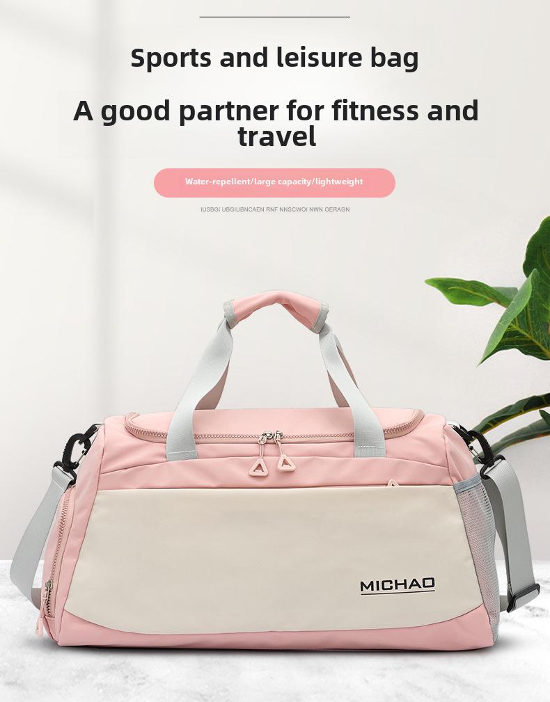 Sporty Travel Handbag with Wet/Dry Separation, Fitness & Swimming Bag, Crossbody Luggage with Shoe Compartment, Custom Logo Option