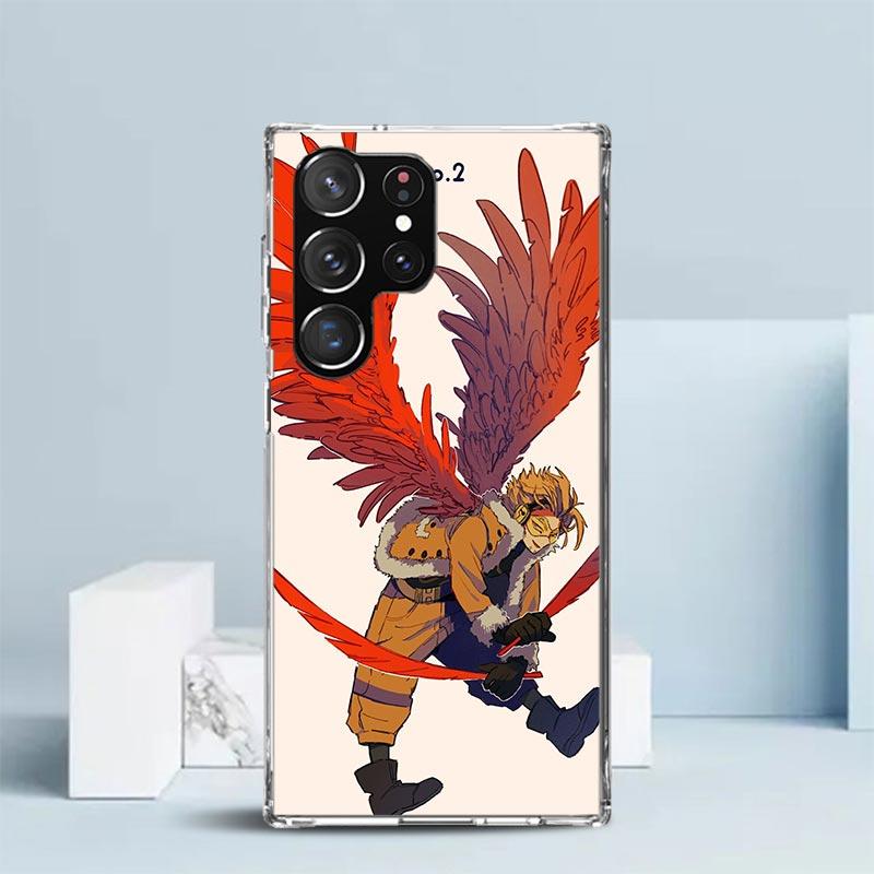Hawks MHA My Hero A-Academy Soft Cover for Samsung Galaxy S25 Edge S26 S24 S23 Ultra Phone Case S22 S21 Plus S20 FE Print Patter