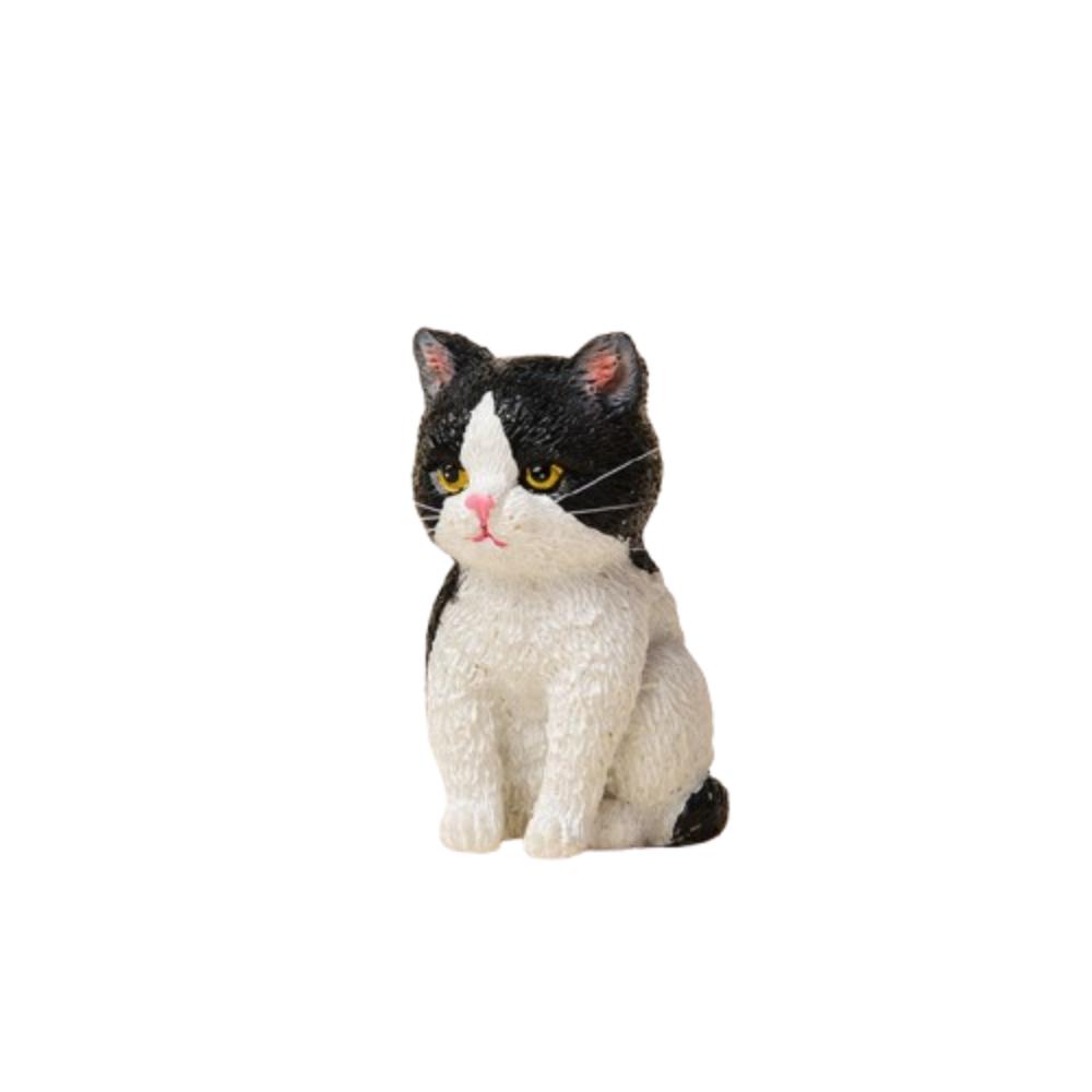 Cartoon Style Cat Statues Figurines Tiger Spot Cat Decoration  Dollhouse Model