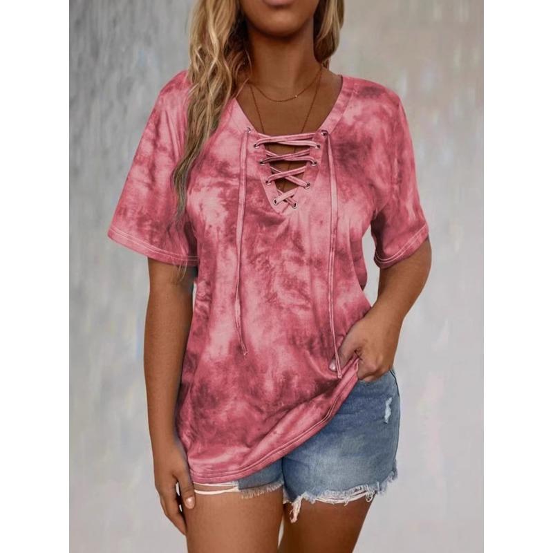 BITCED Women's Fashion Casual Short Sleeve V Neck Blouses & Shirts
