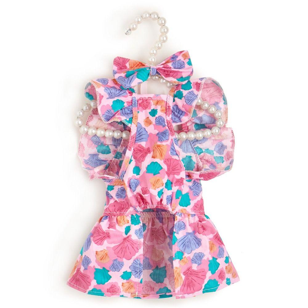 Chic Outfit Cotton Cat Ruffle Dress Spring Summer Comfortable Pet Dress Sleeveless Breathable Puppy Princess Skirt Cats