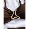 New women's sexy fashionable simple solid color irregular gold decorated three-piece bikini set