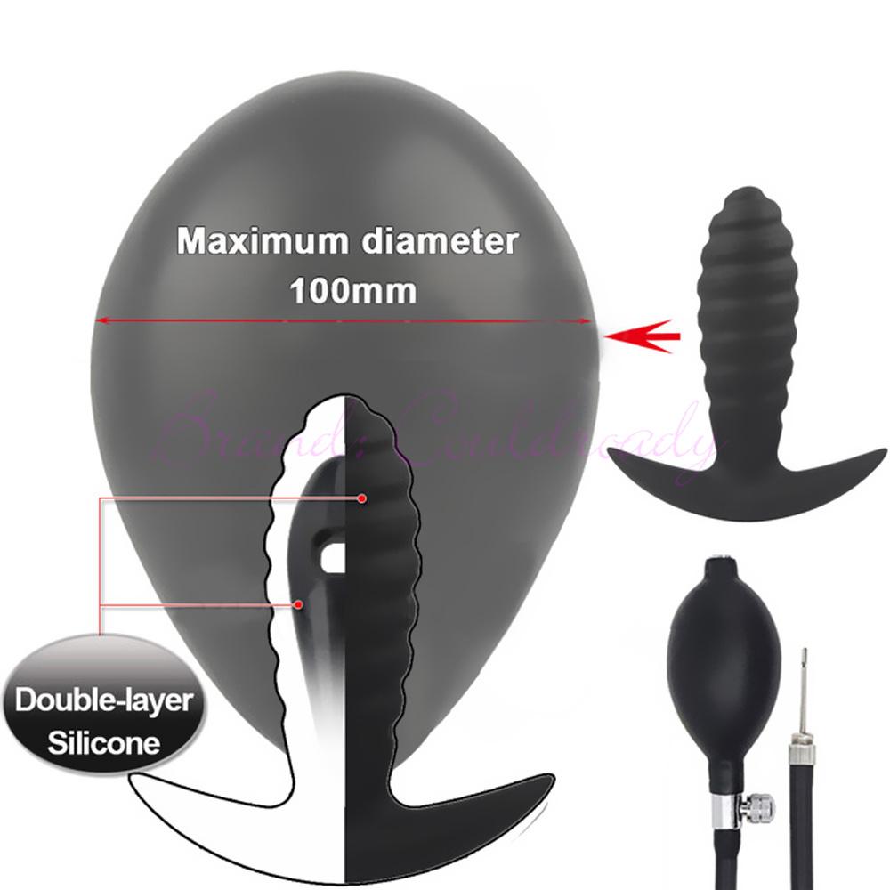 Go Out Inflatable Anal Plug Dilator Expandable Dildo Pump Silicone Huge Anus Butt Prostate Massager Ass Sex Toy For