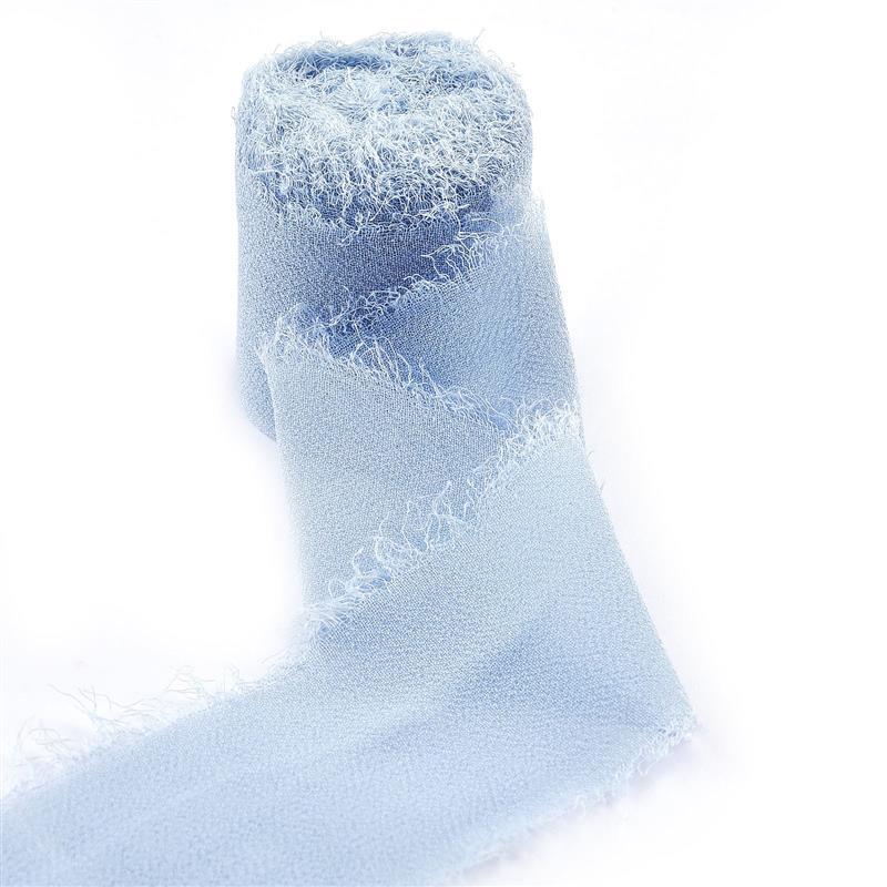 5M Handgefertigtes Ausgefranstes Satin Chiffon Seidenband Für Hochzeitseinladung Verpackung Sträuße Geburtstagsfeier Dekorationen Geschenke