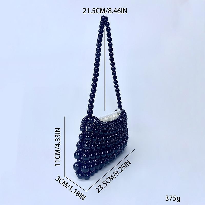 New retro pearl chain handwoven beaded armpit niche design simple portable shopping portable small bag