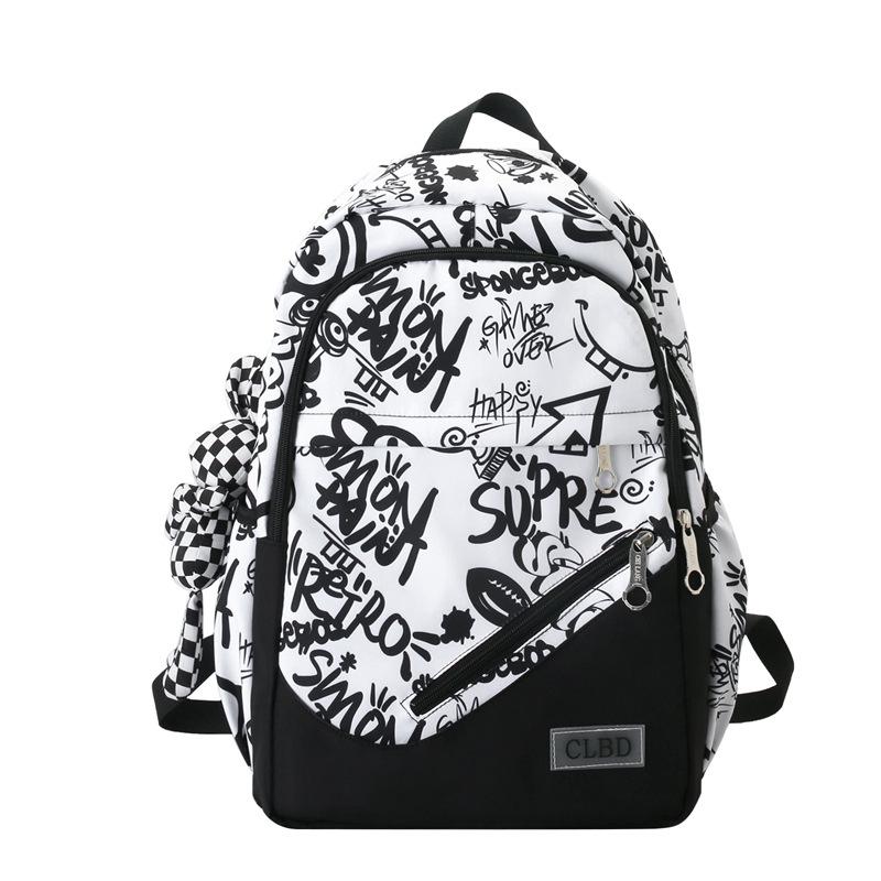 New student schoolbag Korean version fashion letters junior high school campus schoolbag outdoor travel backpack