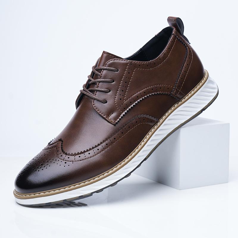 Fashion Casual men's leather shoes Leisurely comfortable and minimalist style Work and office Black brown hot selling shoes Plus Size