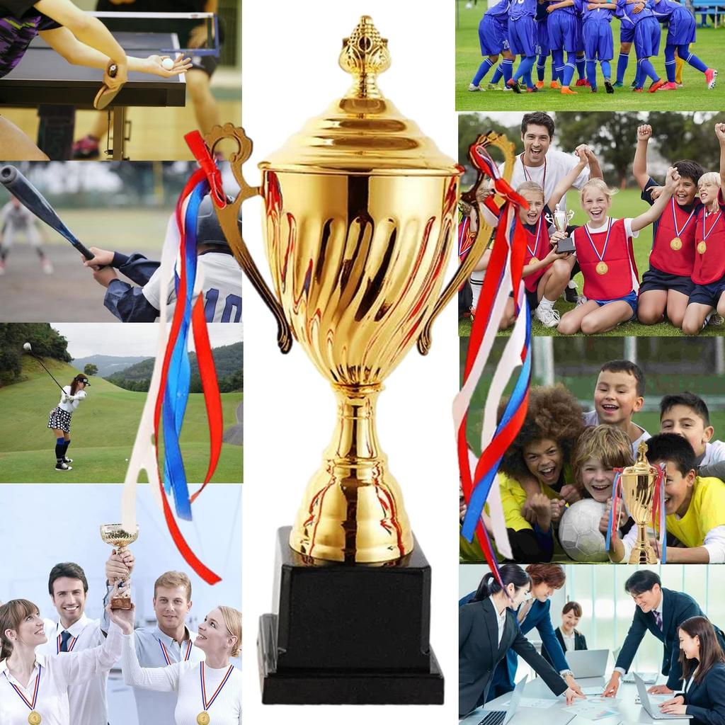 NOELAMOUR Trophy Cup, Winner's Cup, Metal, Award, Prize, Reward, Tournament, Golf, Soccer, Baseball (Height 32.5cm)