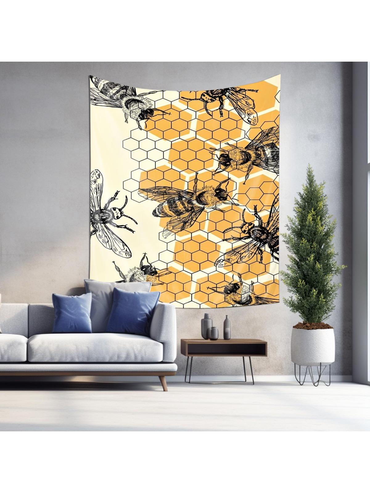 

Honey and Honeycomb Theme Decorative Hanging Cloth Natural Art Tapestry 74x94cm(29x37in)