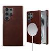 For Samsung S26 Ultra Case Magnetic Magsafe Oil Wax Genuine Leather Phone Cases For Galaxy S25 S24 S23 S22 Cover Wireless Charge