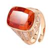 Jewelry Copper Bottom Gold-Plated High Carbon Diamond Ice Flower Square Diamond Copper Inlaid Retro Rose Gold Ring 12 * 16