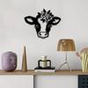 1pc Cute Cow Metal Wall Art – Funny Animal Decoration for Home, Ideal for Children's Room or Kindergarten, Includes Stickers