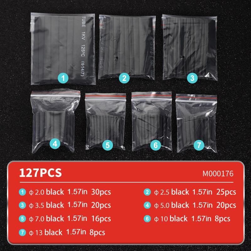 NEW 127pcs Heat Shrink Tube 140/164pcs Assorted Polyolefin Heat Shrink Tubing Tube Wire Cable Insulation Sleeves Wrap Wire Set