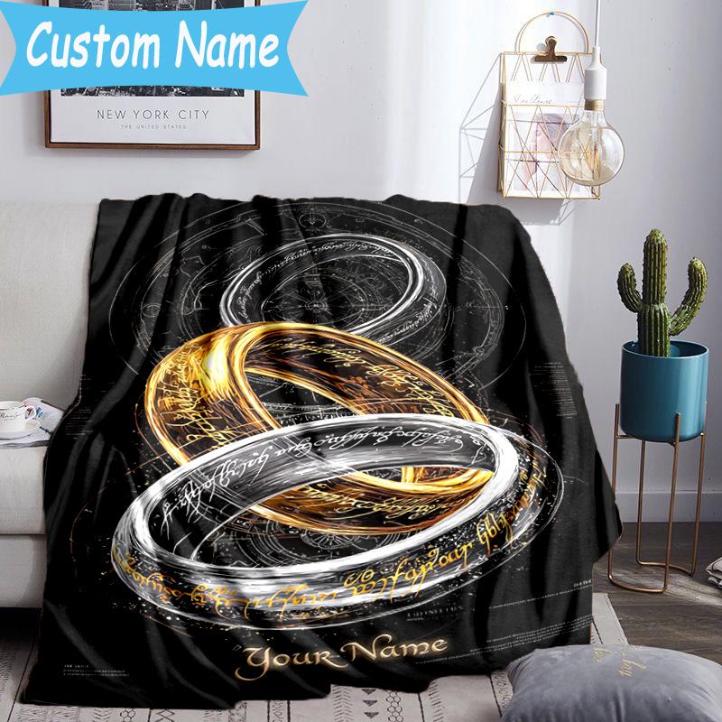 Custom Name Journey Through Middle-earth Flannel Blanket, Use for Birthday/Holiday Gift, Soft Blanket for Sofa/Bed/Camping/Office, Home Decor