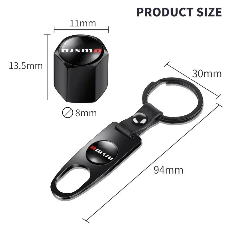 2025 For Nissan Car Key ring Suede Rope keychain Metal Wheel Tire Valve Caps For Nissan Nismo Note Armada Pulsar Pathfinder X-Tr