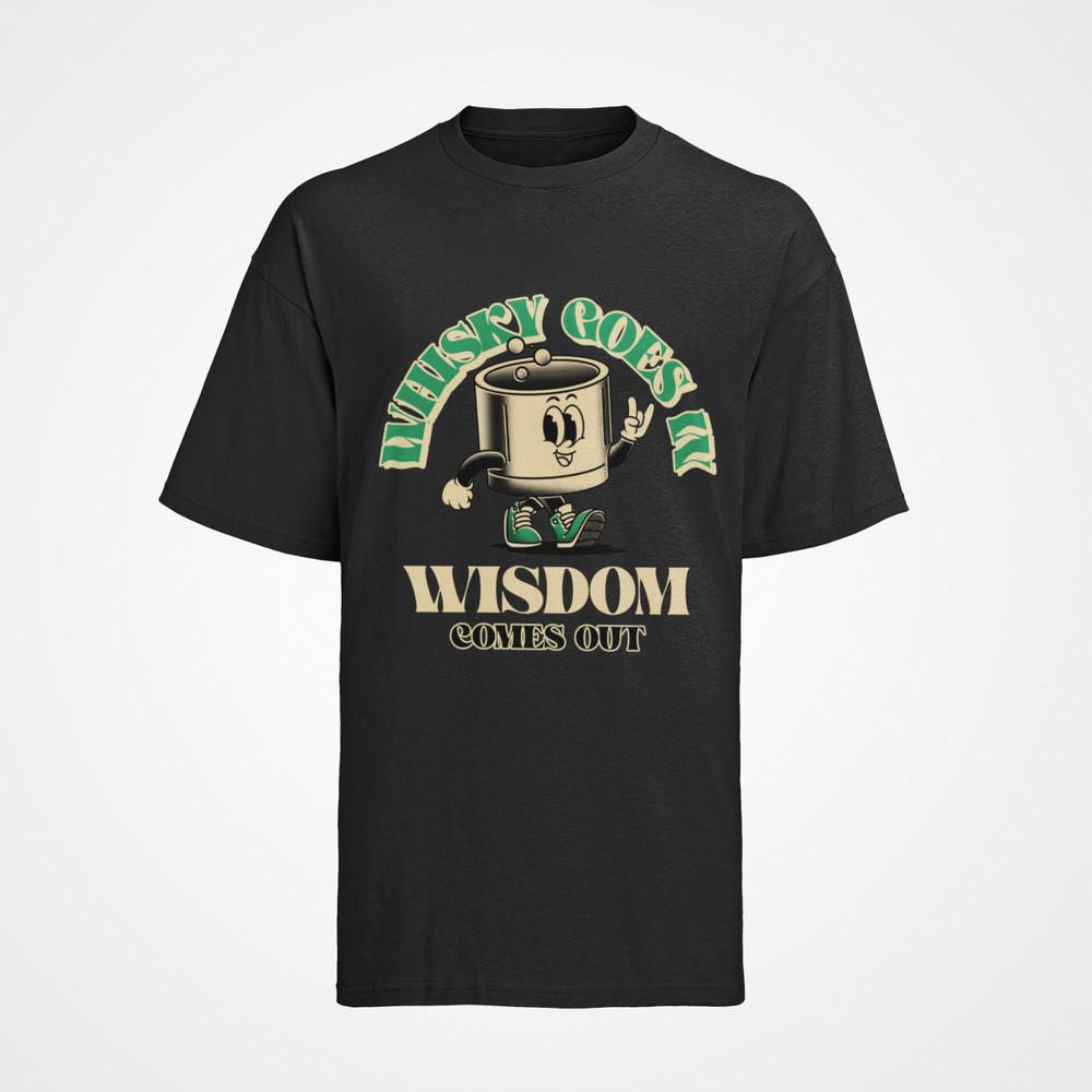 

Herren T-Shirt Bio Baumwolle Kaffee Spruch:Whisky Goes in Wisdom comes out 4XL