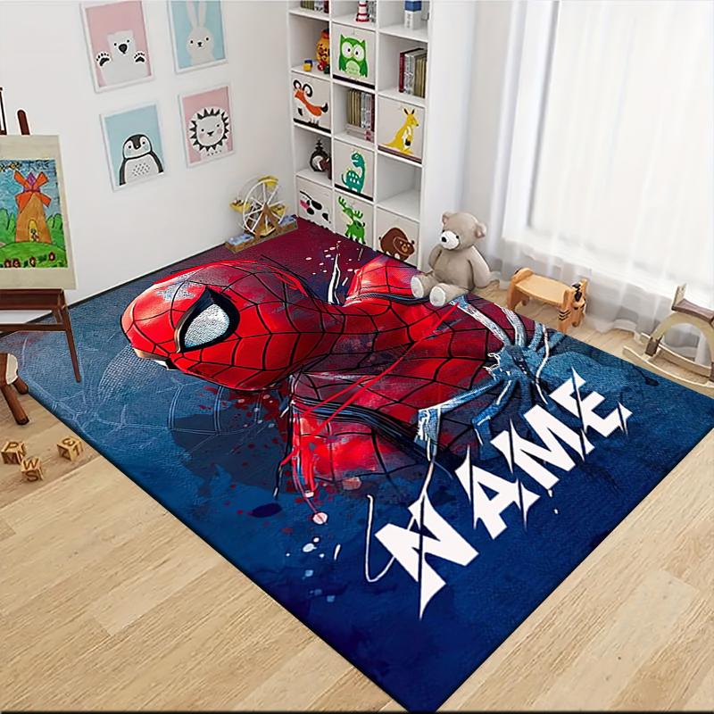 Custom Name "Spiderman Urban Adventure" Carpet Rug Customizable Soft Washable Anti-Slip Home Living Room Sofa Mats Personalized Rug. 09096