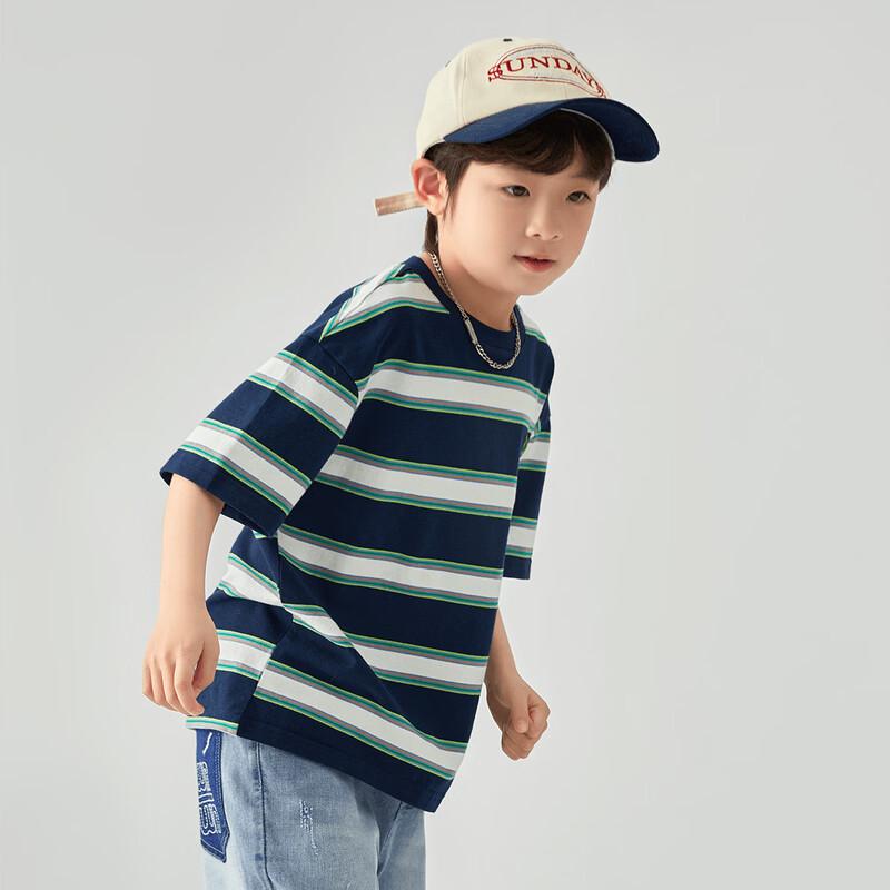 Duoduo Boys' Striped Cotton Blend T-Shirt