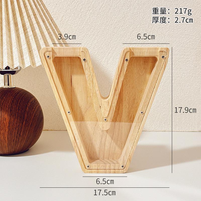 Персонализированная деревянная и акриловая копилка-буква, 26 букв, копилка-монетница в стиле Ins со съемным основанием и прозрачным окошком