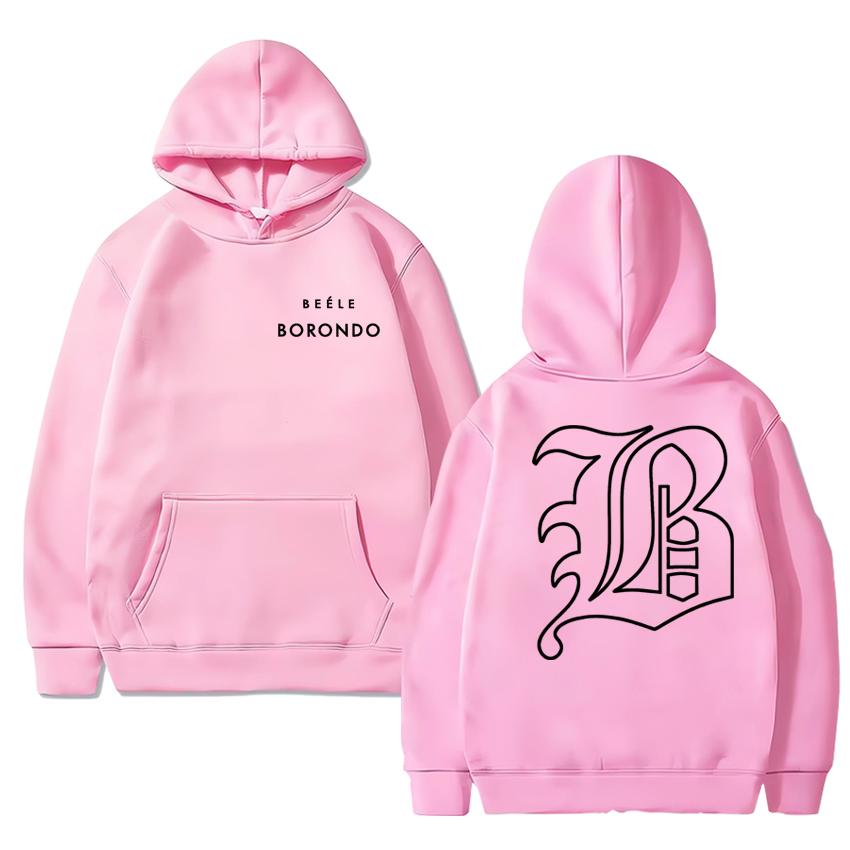 Hot Rapper BEELE Borondo Double Sided Logo Printed Black Hoodies Unisex Vintage Hip Hop Streetwear Men Women Fleece Sweatshirt