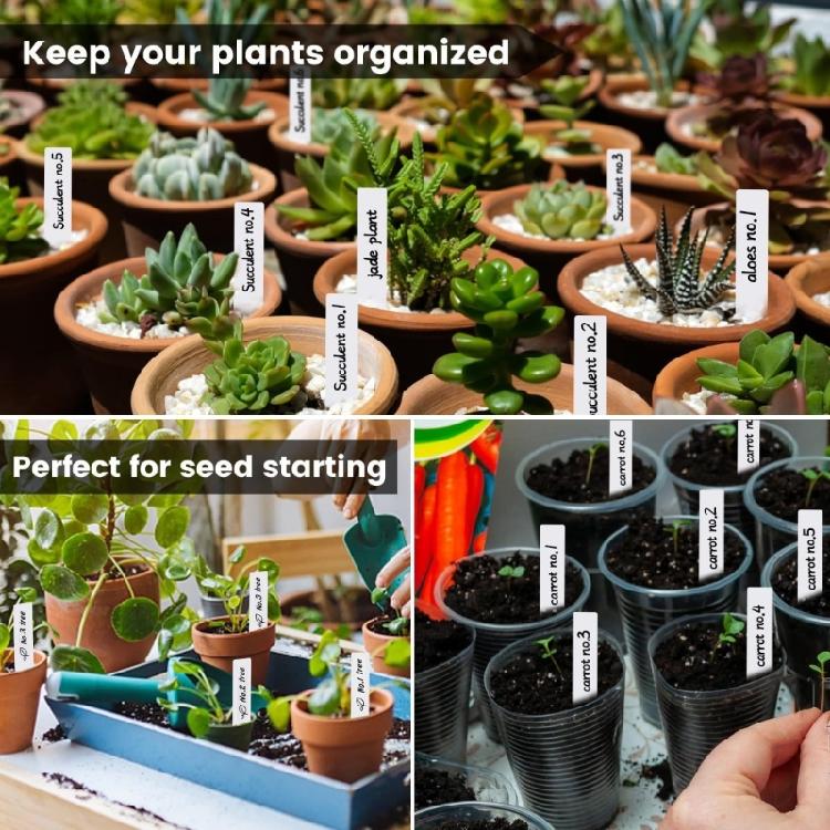 101 Pieces Hard Plant Markers Labels Sign Holder With Pen Suitable For Easy Identification Of Flowers Herbs In Any Garden