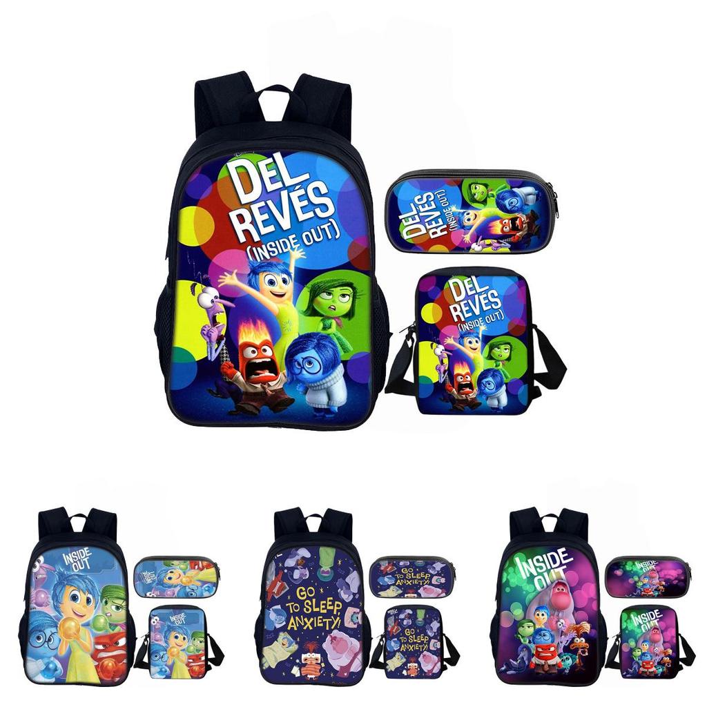 Inside Out 16inch School Backpack Set With Polyester Material For Kids And Teens