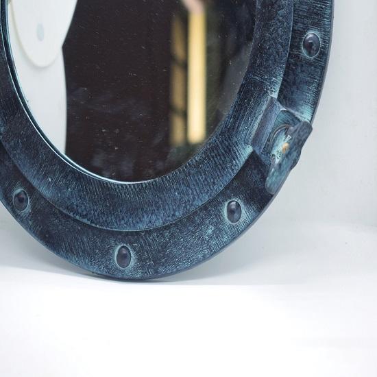 Porthole Mirror, Wall Mount Nautical Shipwreck Design, Round Mirror, Dia: 20.32 Cm