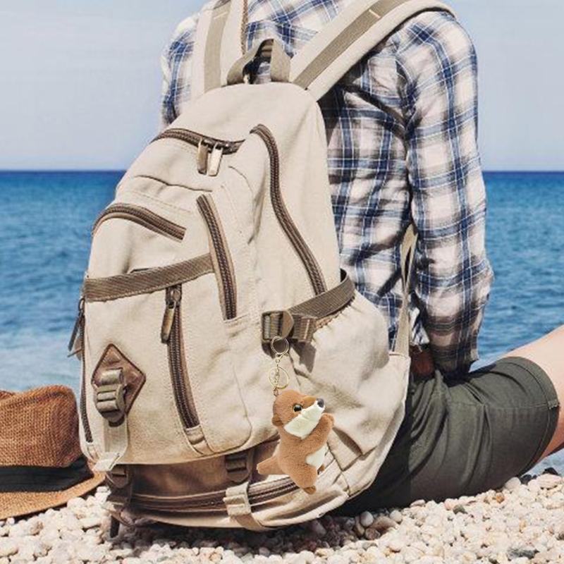 Plush Otters Pendant Keychain Accessory Comfortable Bag Charm Stylish Animal Charm Keyring Ornament for Women Girls