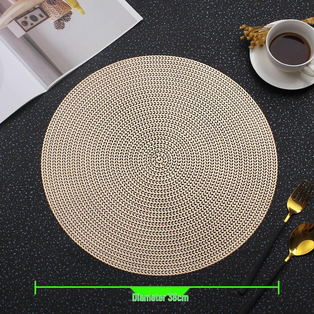 Pastorální kulatá podložka pod sklenici s motivem pšeničného klasu: Žáruvzdorná, proti opaření PVC stolní podložka pro restaurace a hotely.