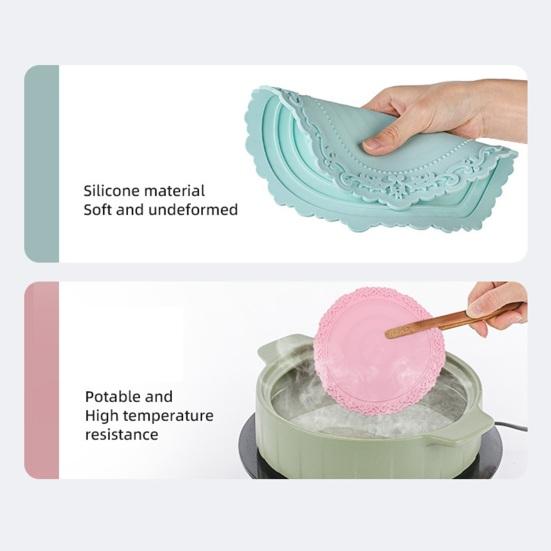 Silicone Placemat Nordic Vintage Lace Pattern Table Mats Heat Resistant Trivet for Hot Dishes Non-Slip Coaster for Kitchen Table